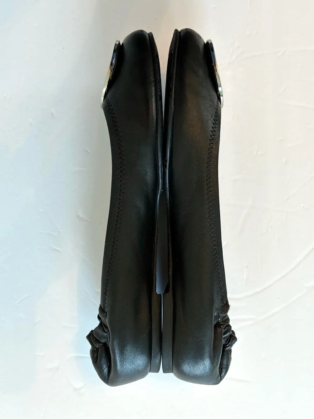 Tory Burch Black + Silver Reva Ballet Flat